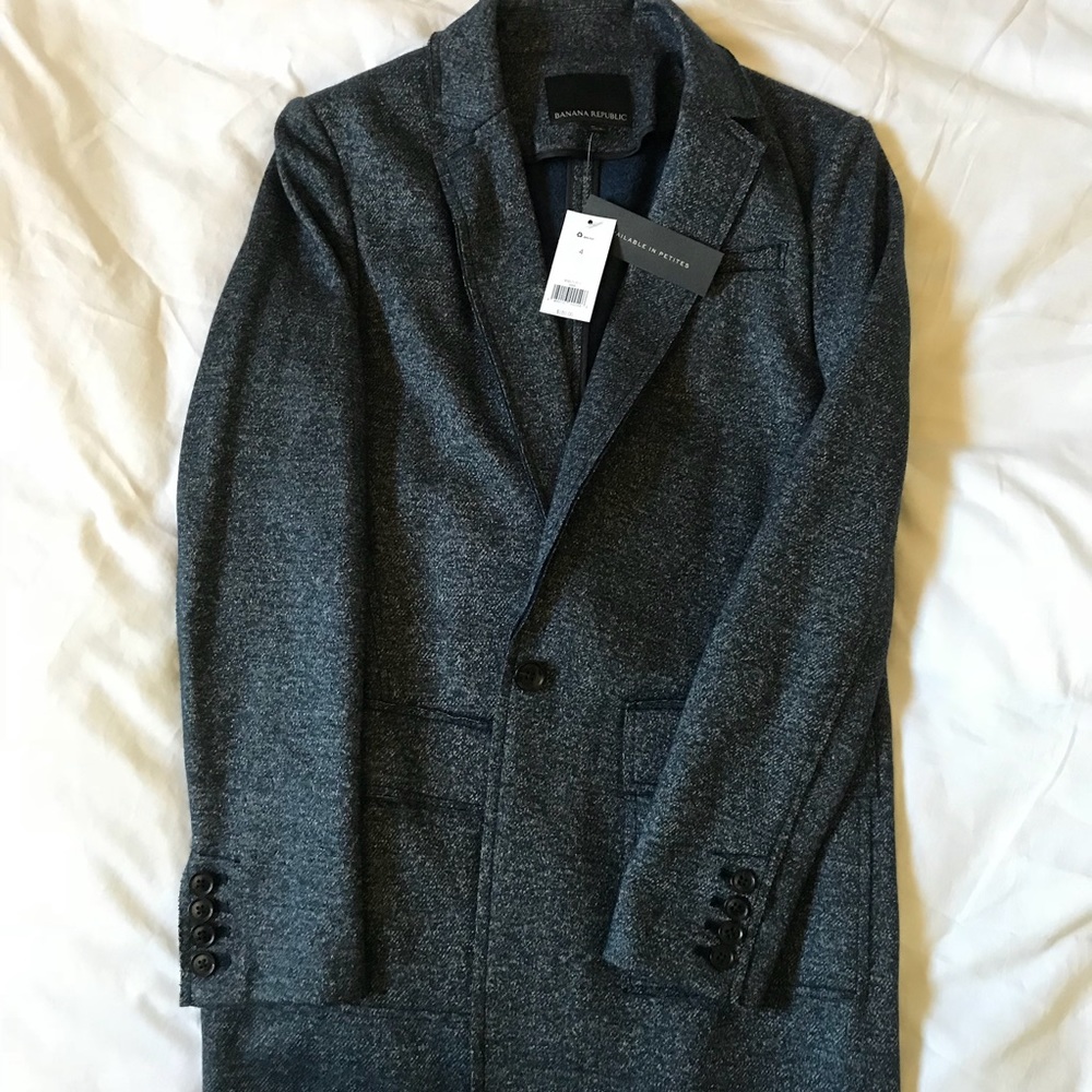 NWT Banana Republic Blue Wool Blend Blazer Sz. 4